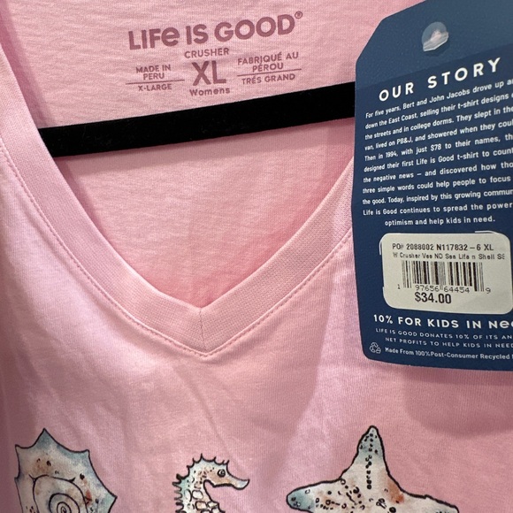 Life is good key west Florida v neck women’s crusher tee size XL NWT - Picture 4 of 4
